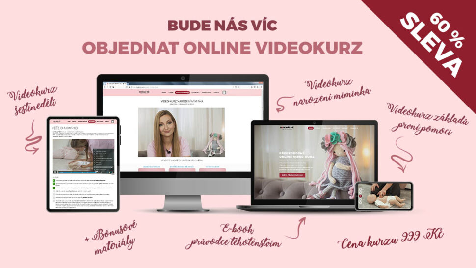 Neomezený přístup do předporodního online kurzu BUDE NÁS VÍC za jedinečnou cenu 999 Kč.